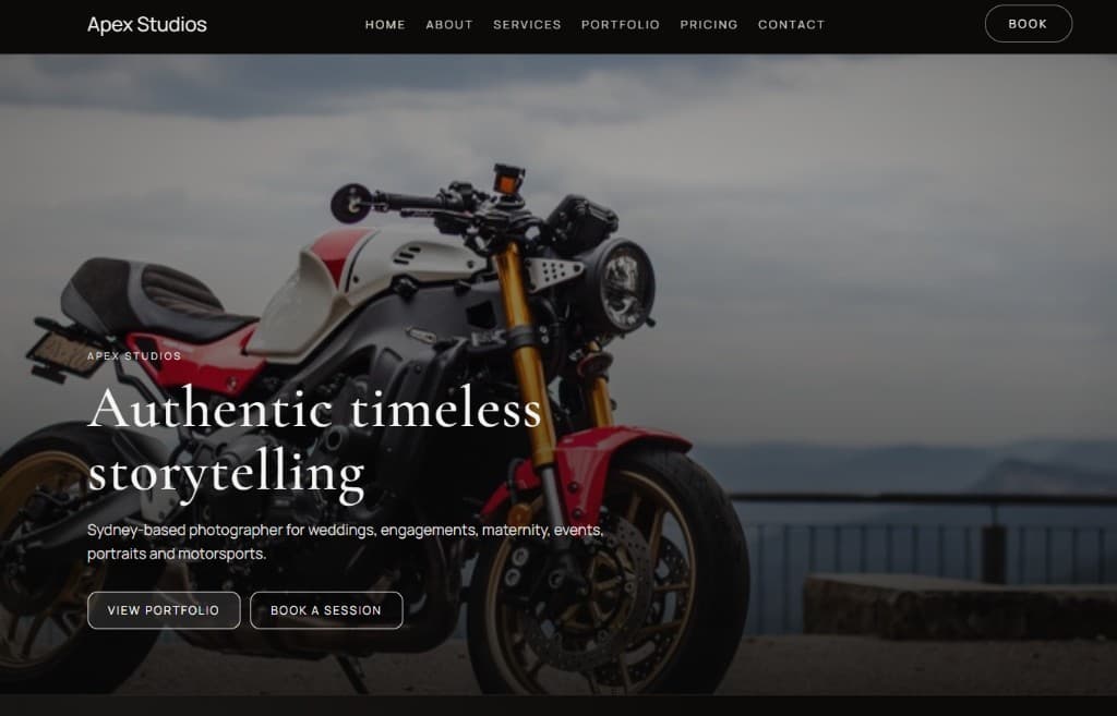 Apex Studios website preview